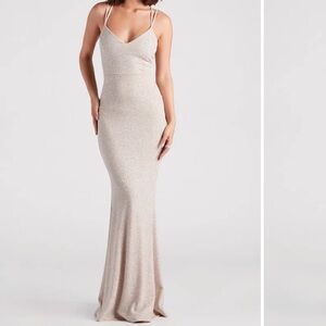 Rachel Formal Glitter Lace-Up Dress